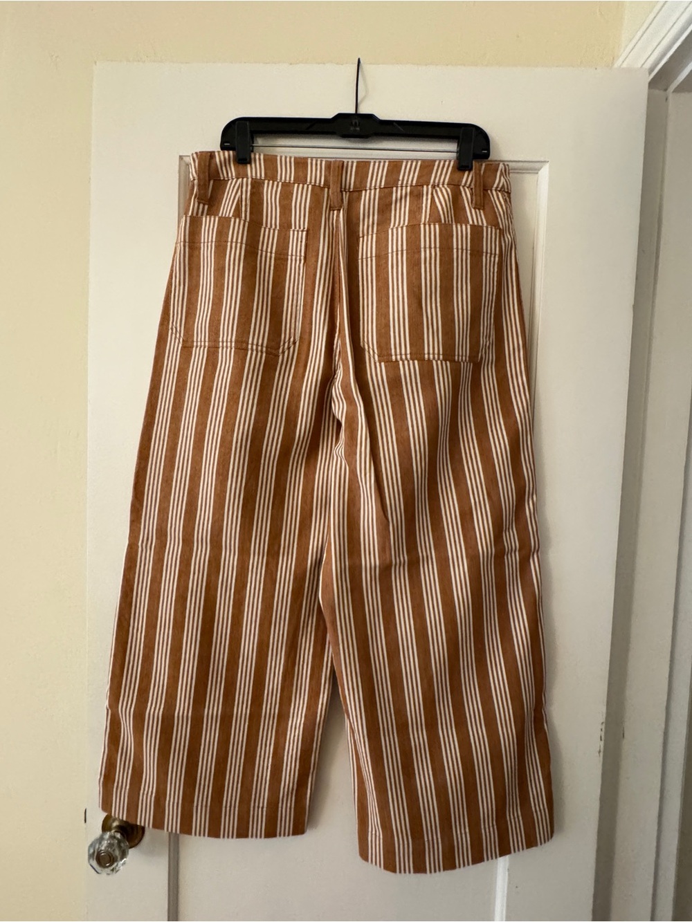 LIKE NEW! Madewell Striped Brown & White Womens Wide-Leg Pants - Picture 2 of 2